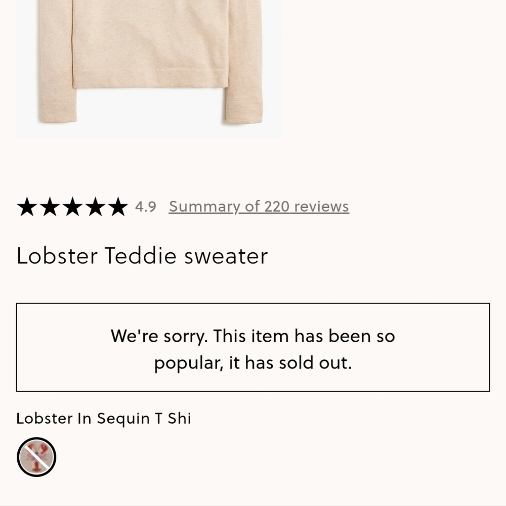 J. Crew Factory Lobster Teddie Sweater - beige - Picture 5 of 11